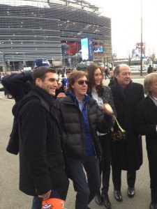Paul McCartney w/ VIP guests at the Super Bowl       